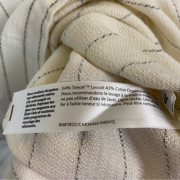 Eileen Fisher Ivory Ecru Striped Bateau Neck Top Size Small - Picture 8 of 10